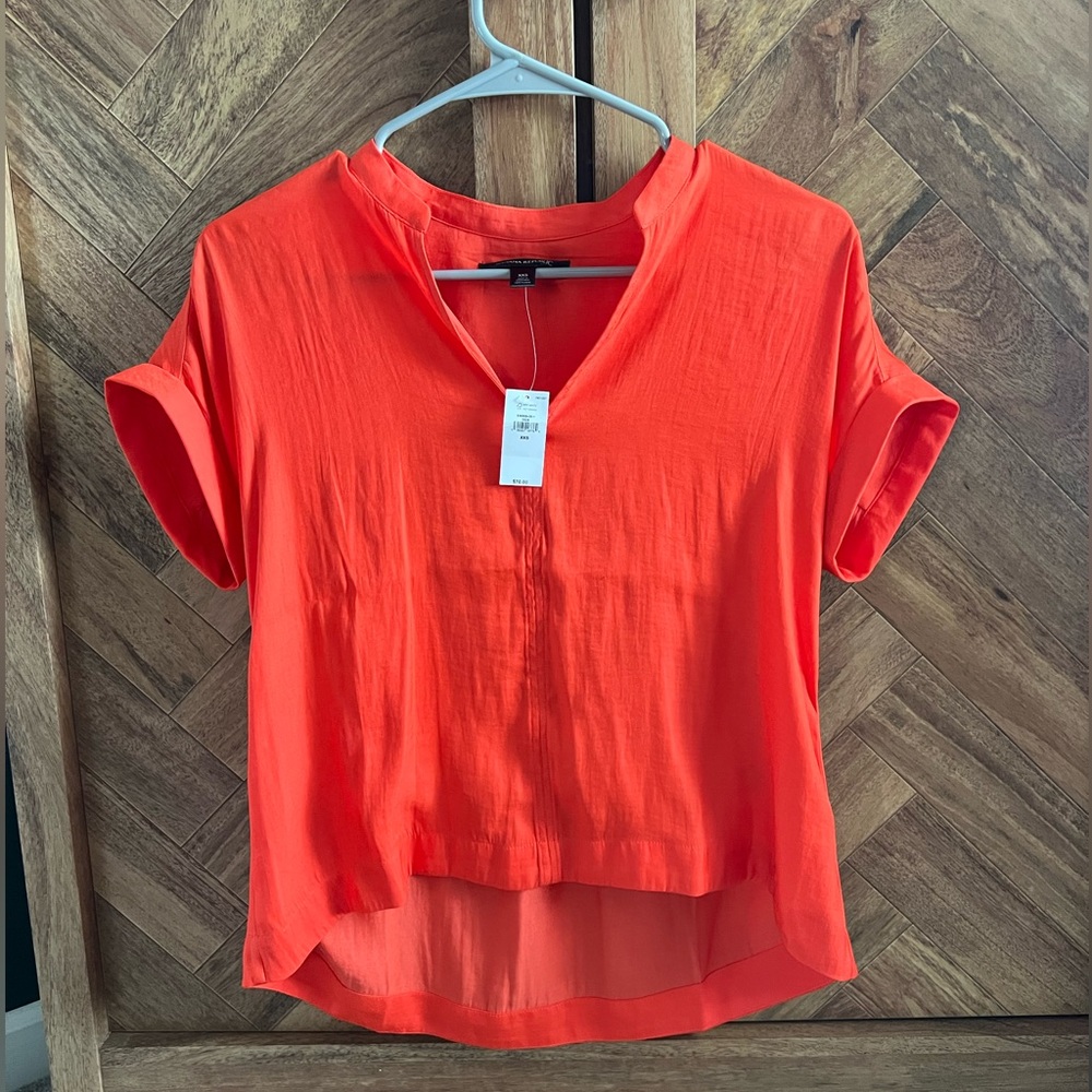 Banana Republic Roll Cuff Top - Tamale Red - XXS